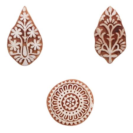 Set of 3 Piece New Mix Wooden Printing Blocks